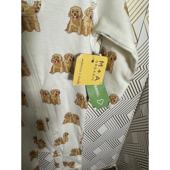 Monica + Andy Organic Cotton sleeper NEW Dog Puppy Footie 
Pajamas 0-3 Months - Picture 2 of 7
